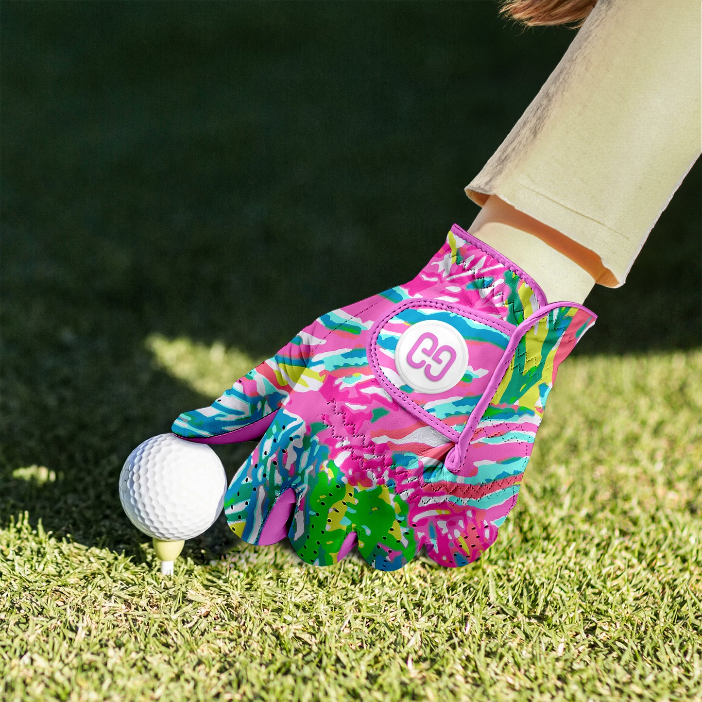 Pink Oasis Golf Glove
