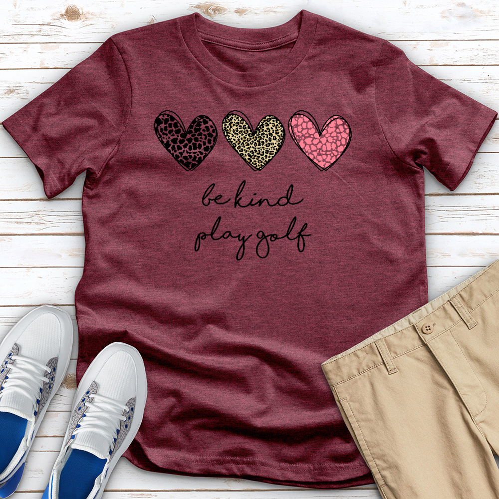 Be Kind Play Golf Heathered Tee