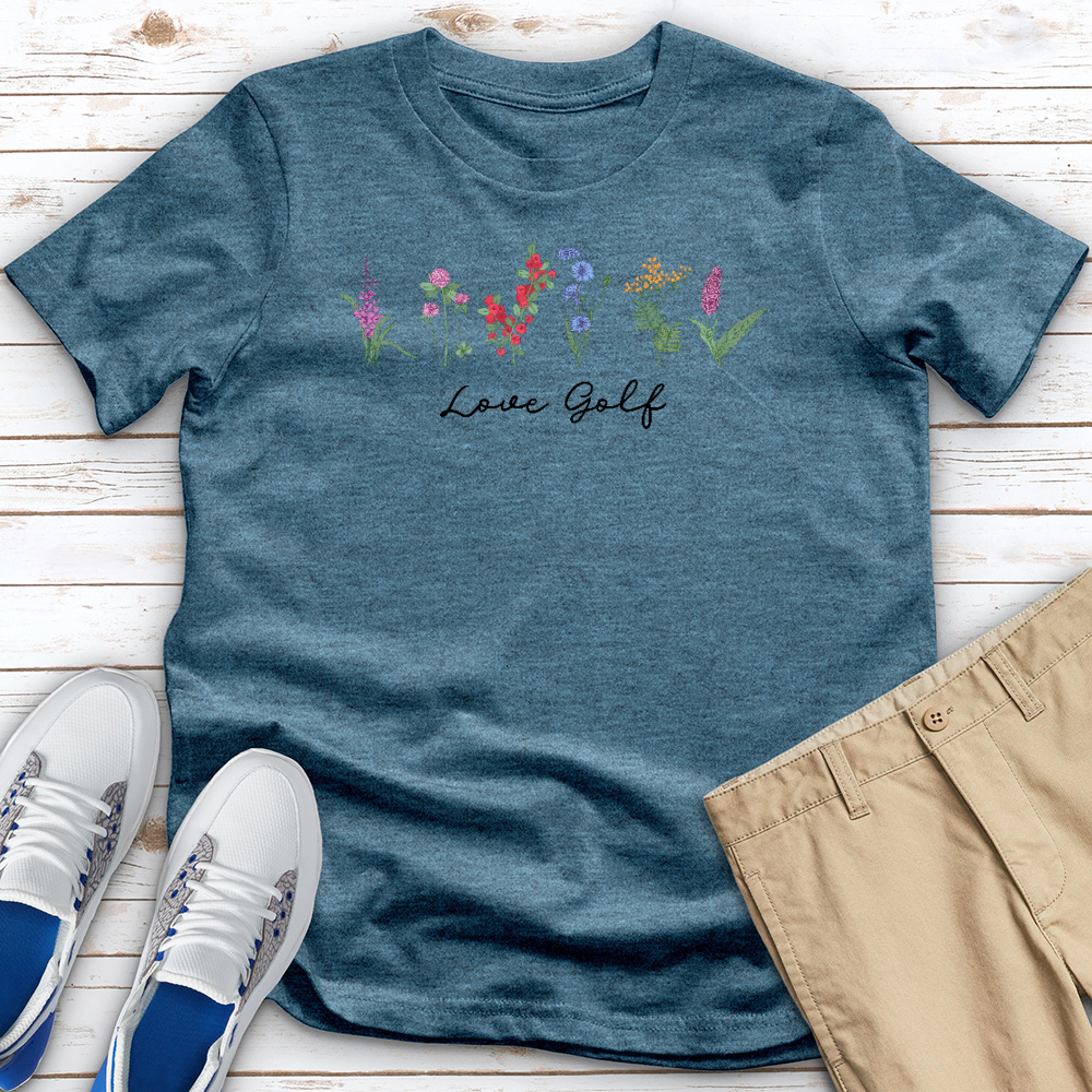 Love Golf Rainbow Heathered Tee