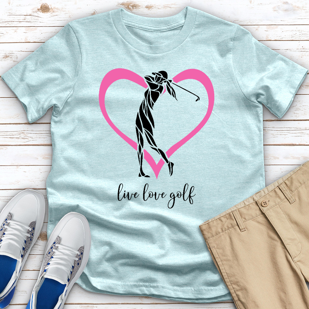 Live Love Golf Heart Heathered Tee