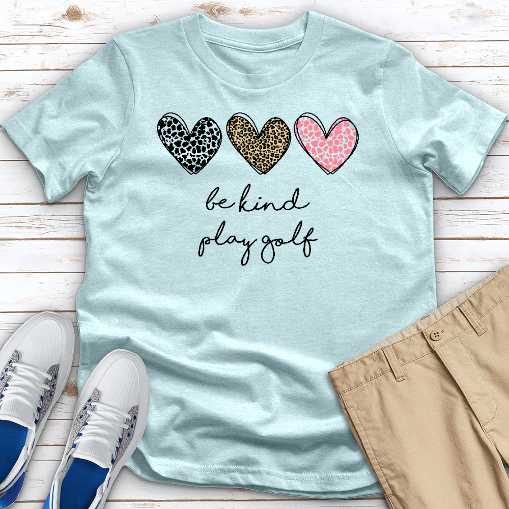 Be Kind Play Golf Heathered Tee