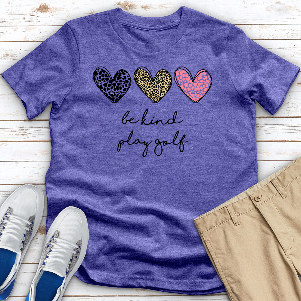 Be Kind Play Golf Heathered Tee