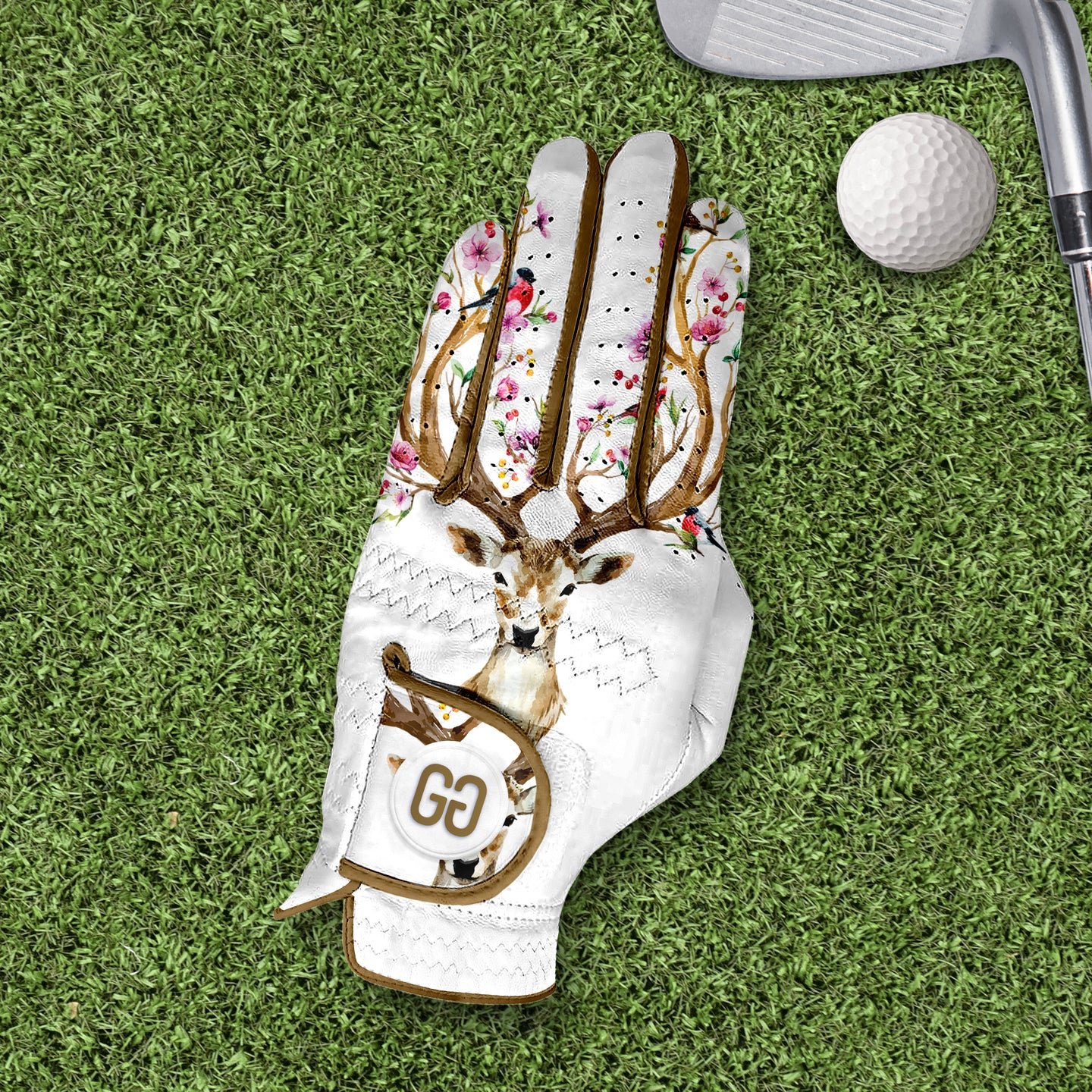 Floral Antlers Golf Glove
