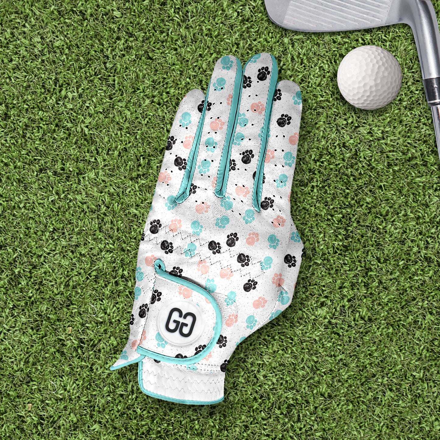 Pastel Paw Prints Golf Glove