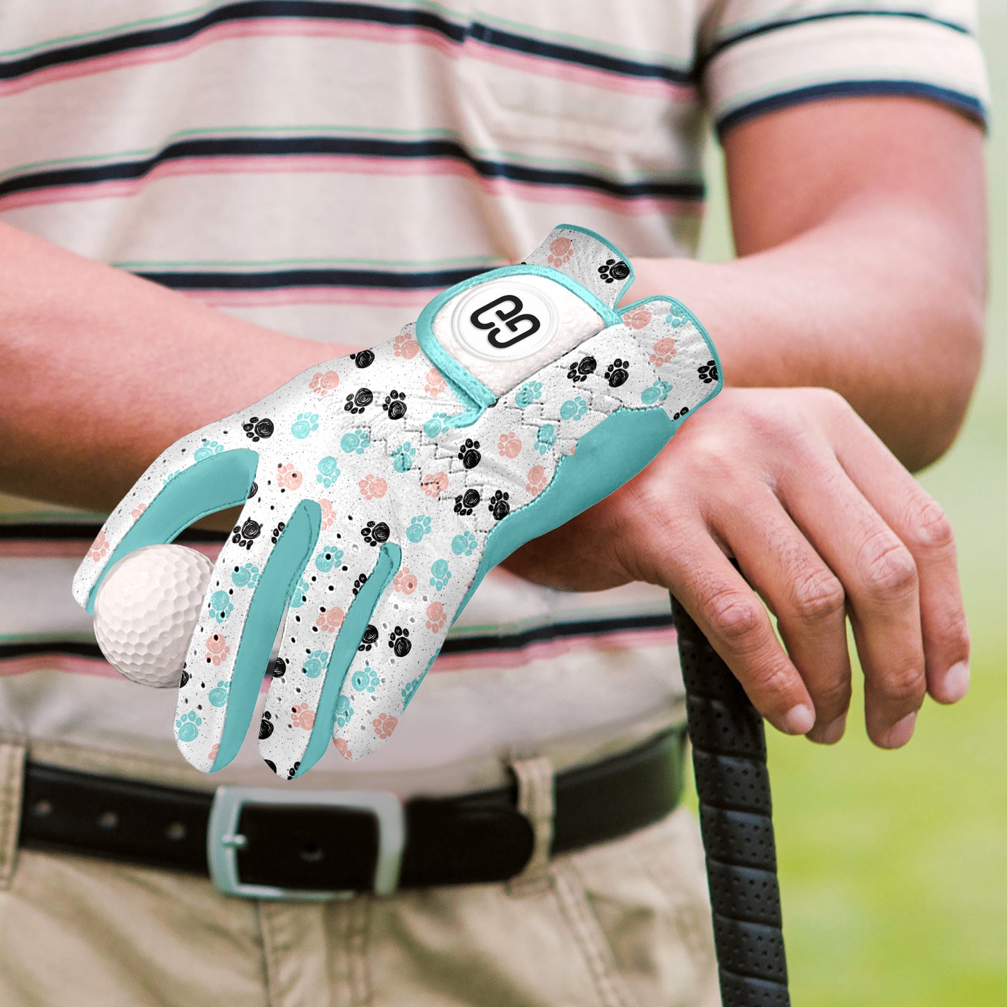 Pastel Paw Prints Golf Glove