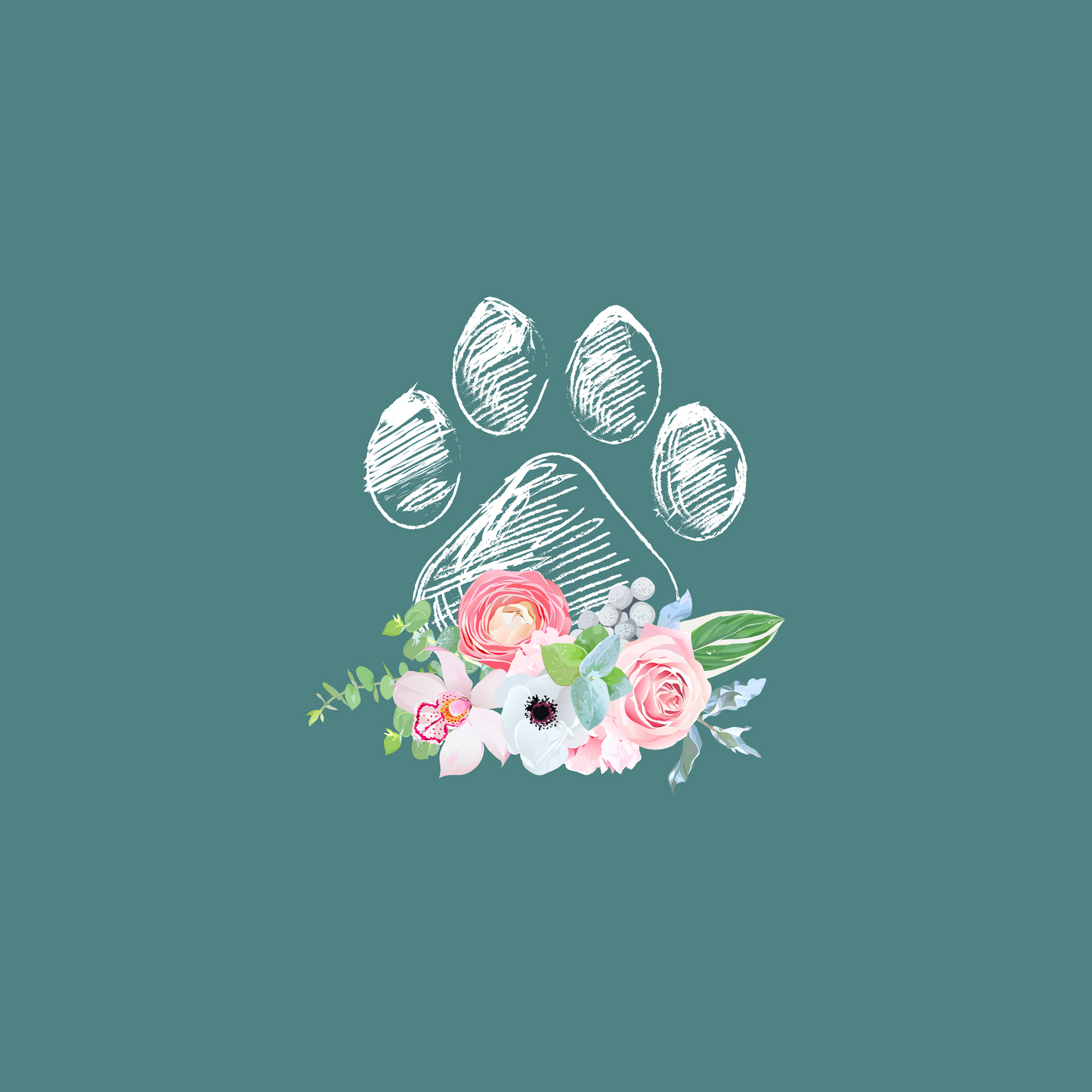 Floral Paw Print Glove