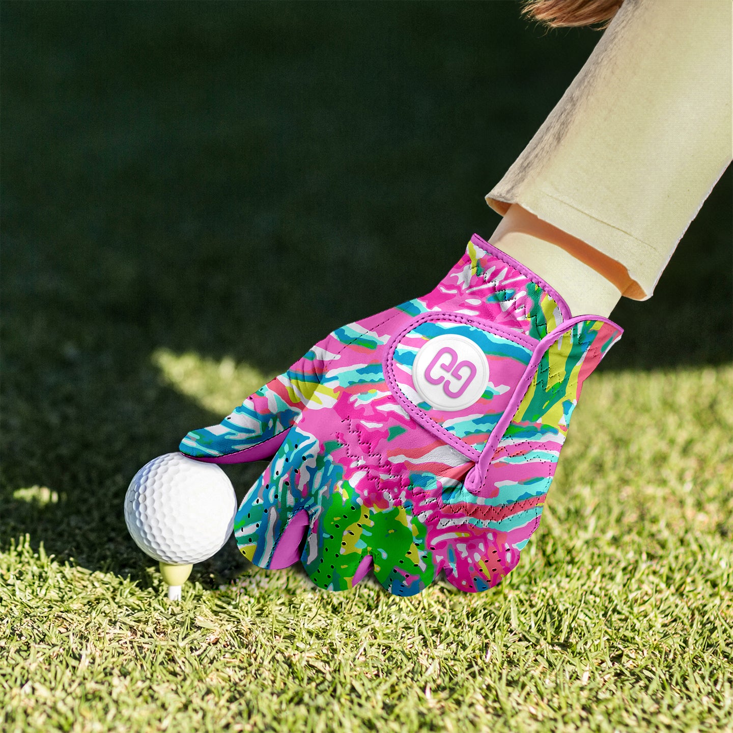 Pink Oasis Golf Glove