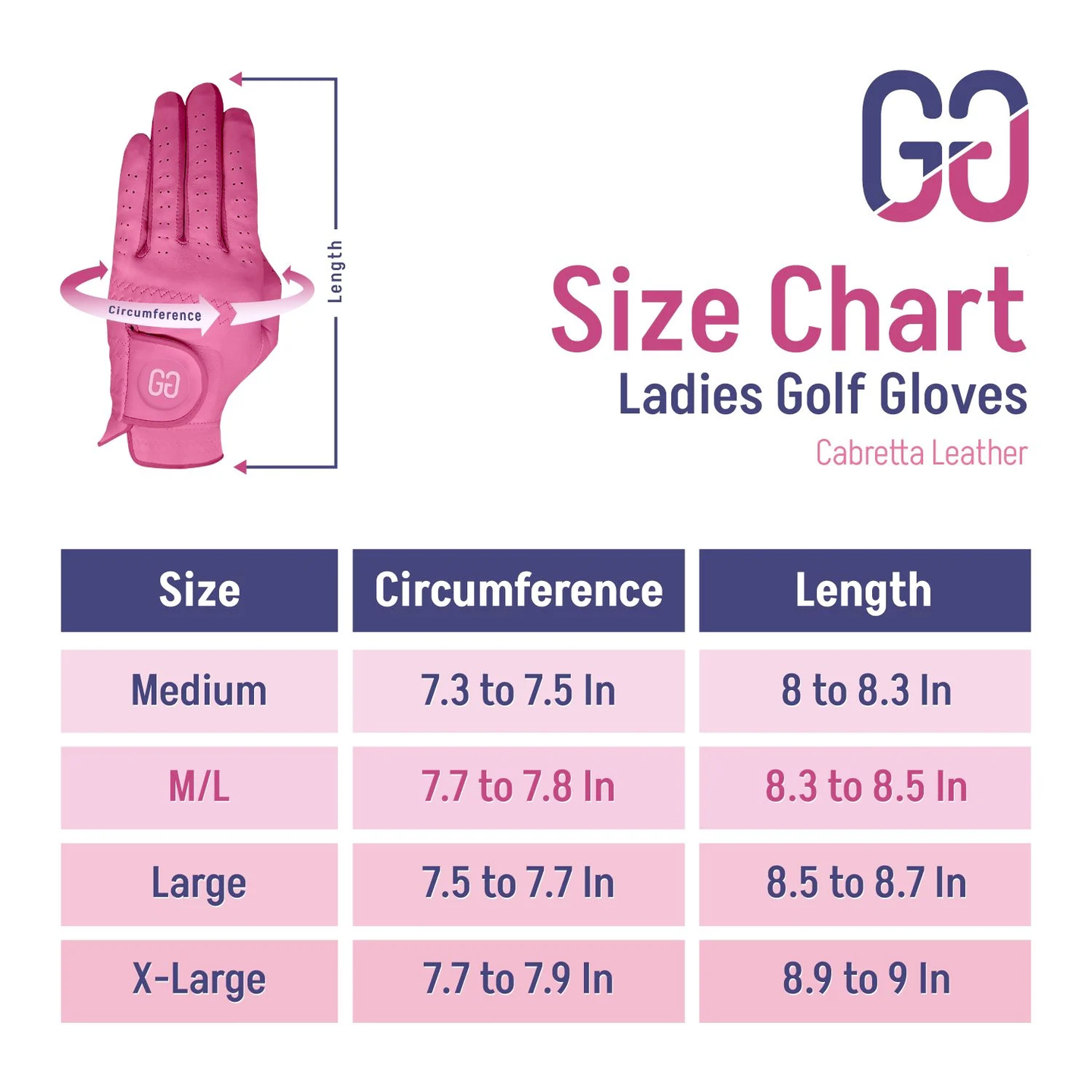 White Pink Golf Glove