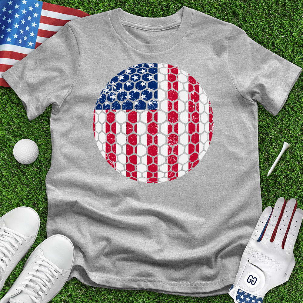 USA Flag Golf Ball Dimple Tee