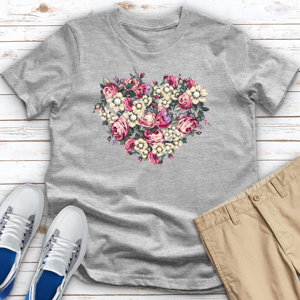 Heart of Flowers and Golf Heathered Tee