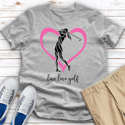 Live Love Golf Heart Heathered Tee