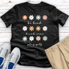 Be Kind Drink Wine Play Golf Flower Heathered Tee