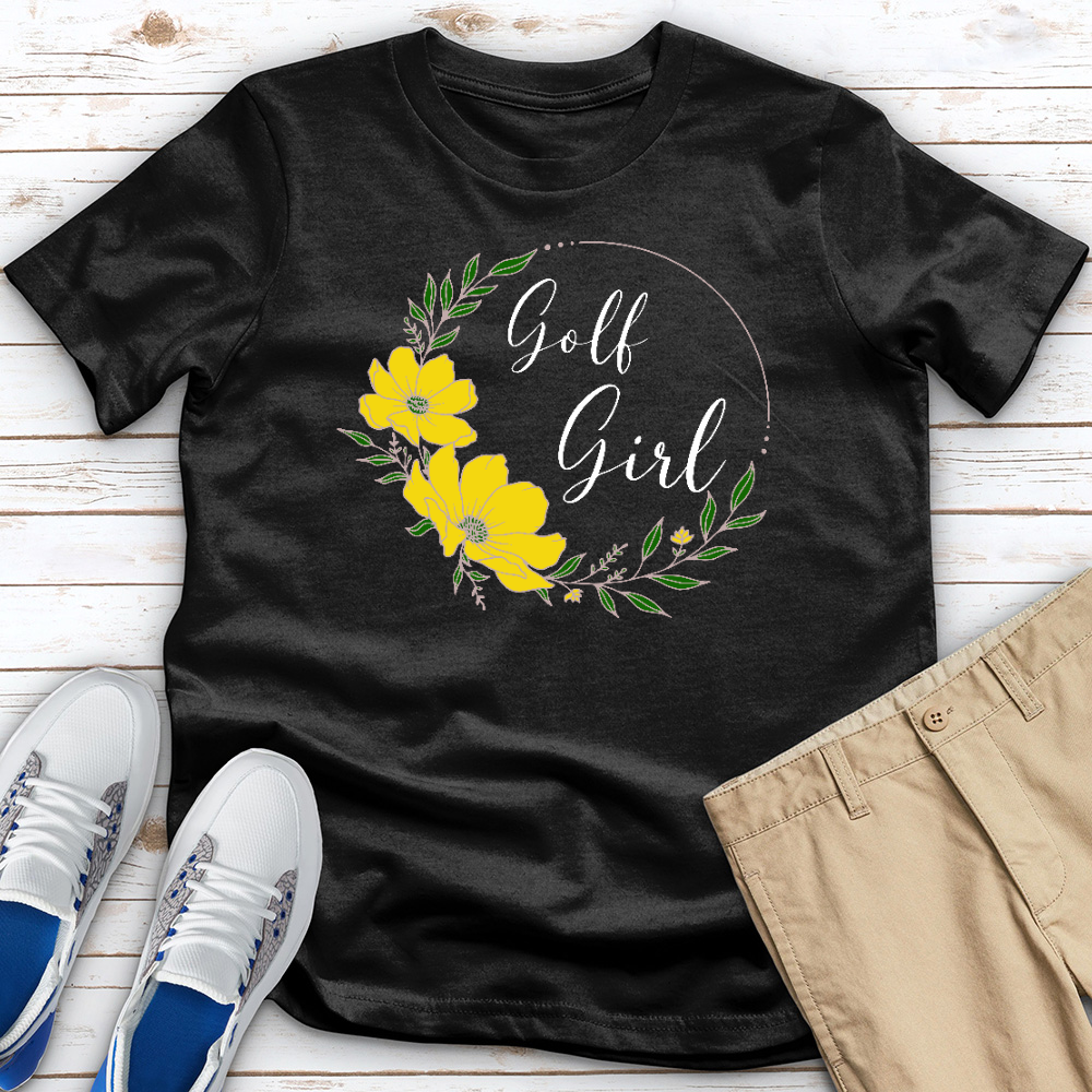 Golf Girl Wreath Heathered Tee