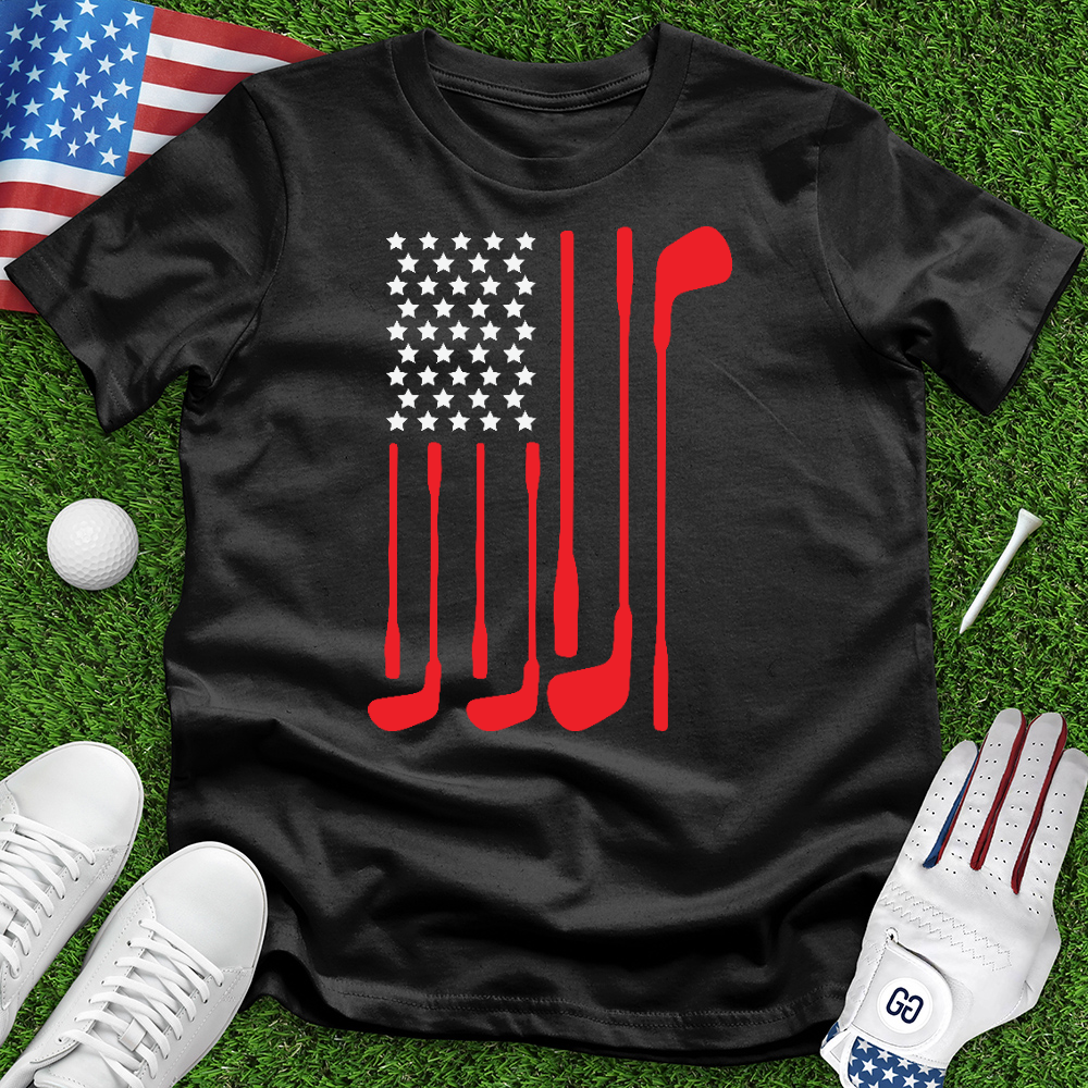 American Flag With Golf Club 02 Tee