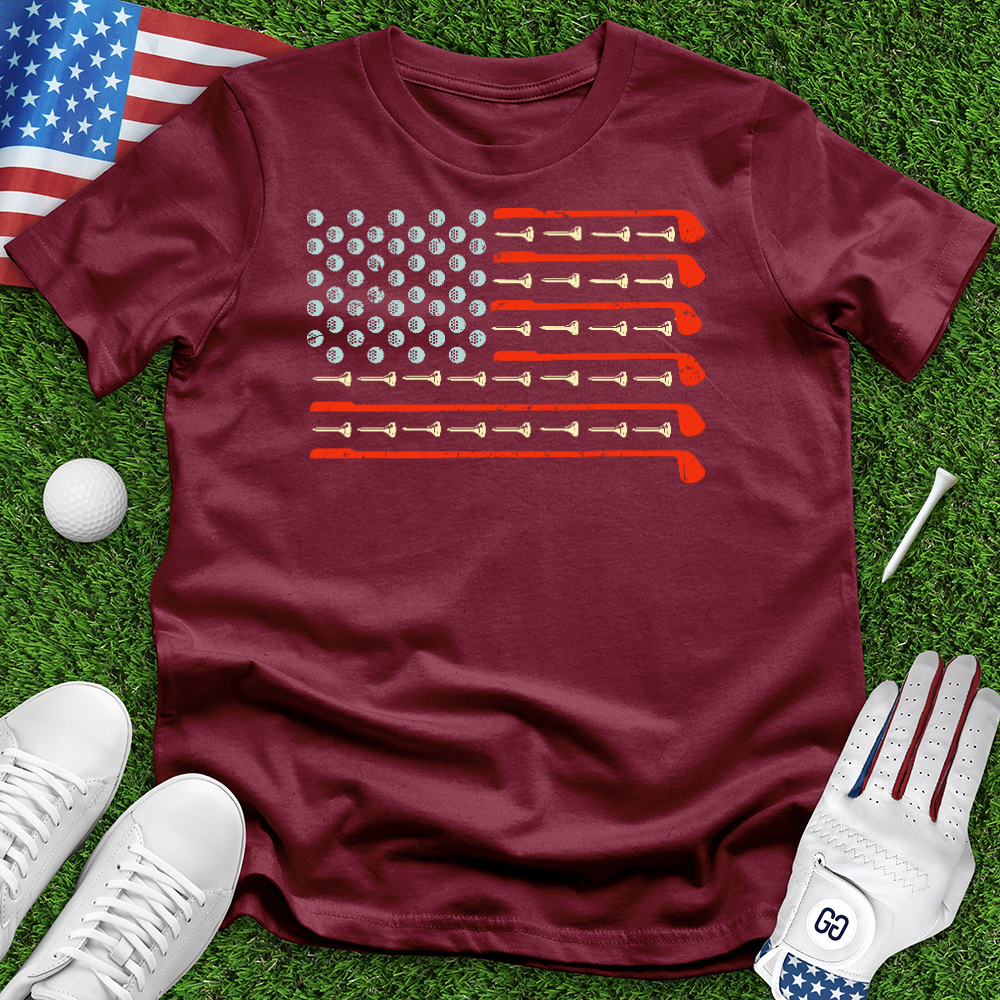 Clubs Balls and Tees Flag Tee