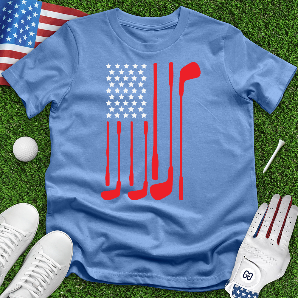 American Flag With Golf Club 02 Tee