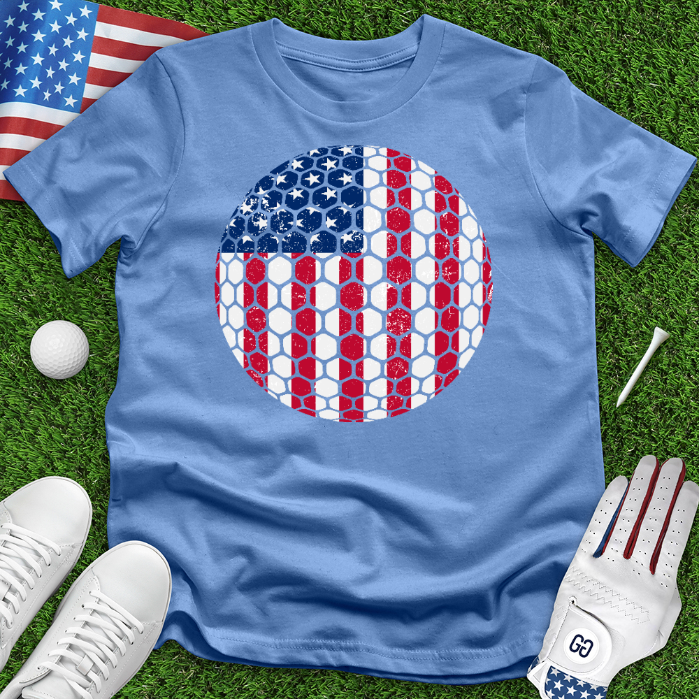 USA Flag Golf Ball Dimple Tee