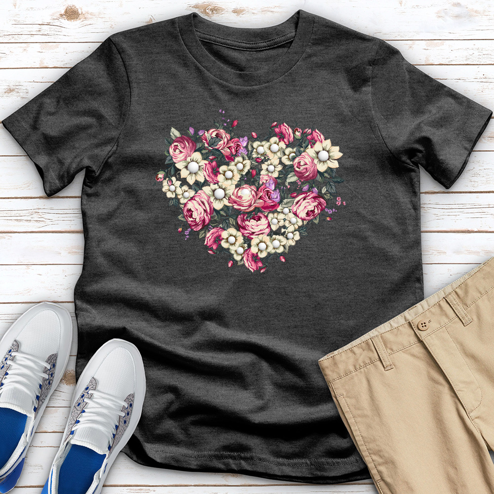 Heart of Flowers and Golf Heathered Tee