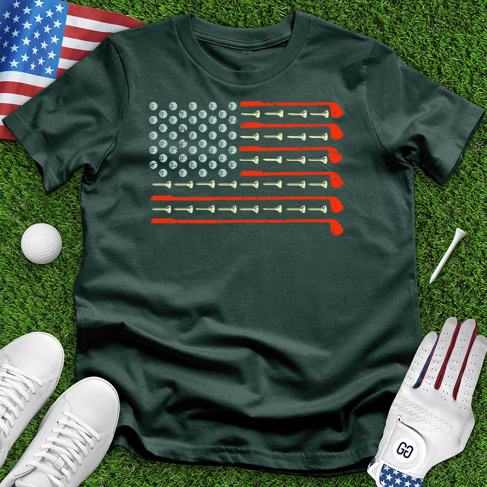 Clubs Balls and Tees Flag Tee