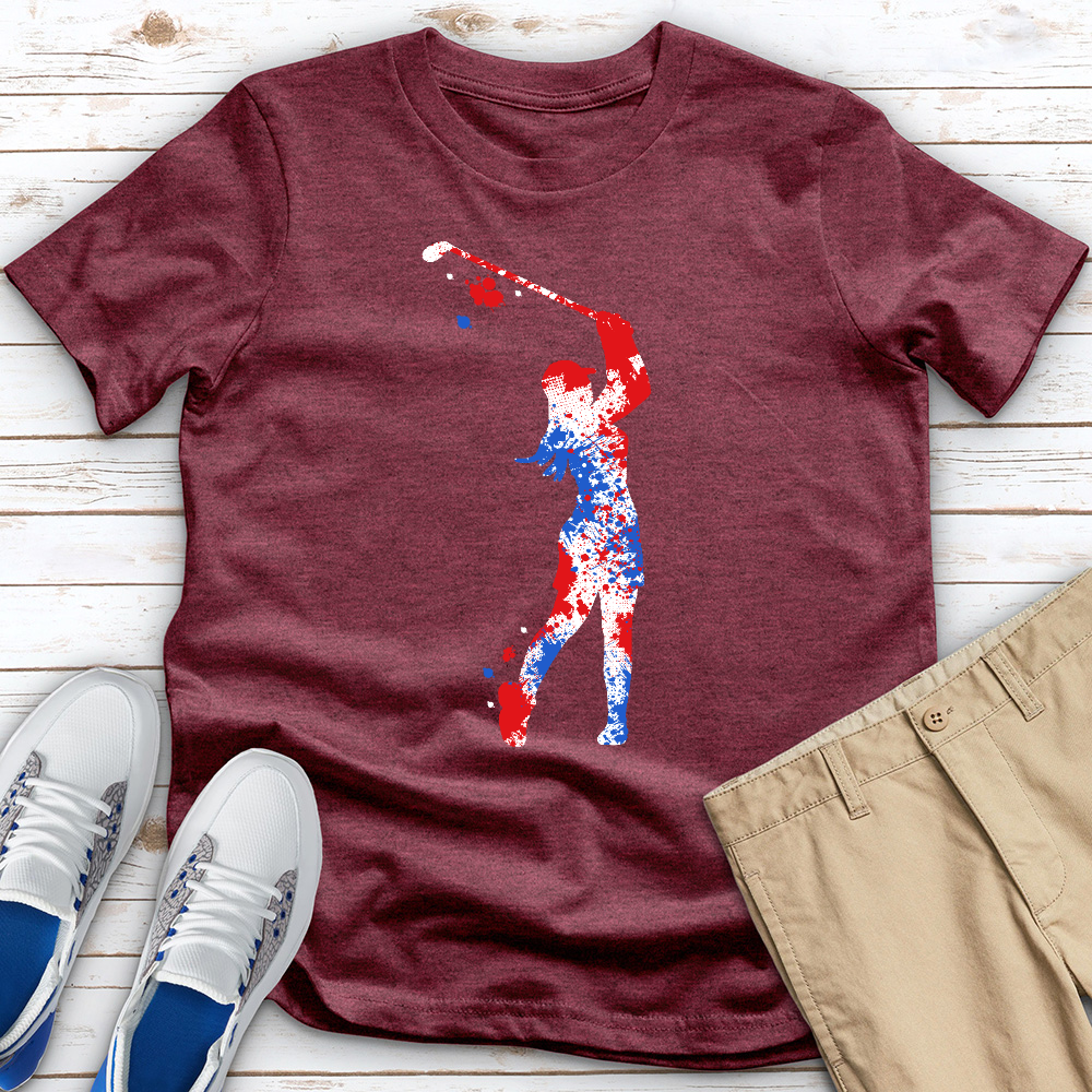 Tricolor Golfer Heathered Tee