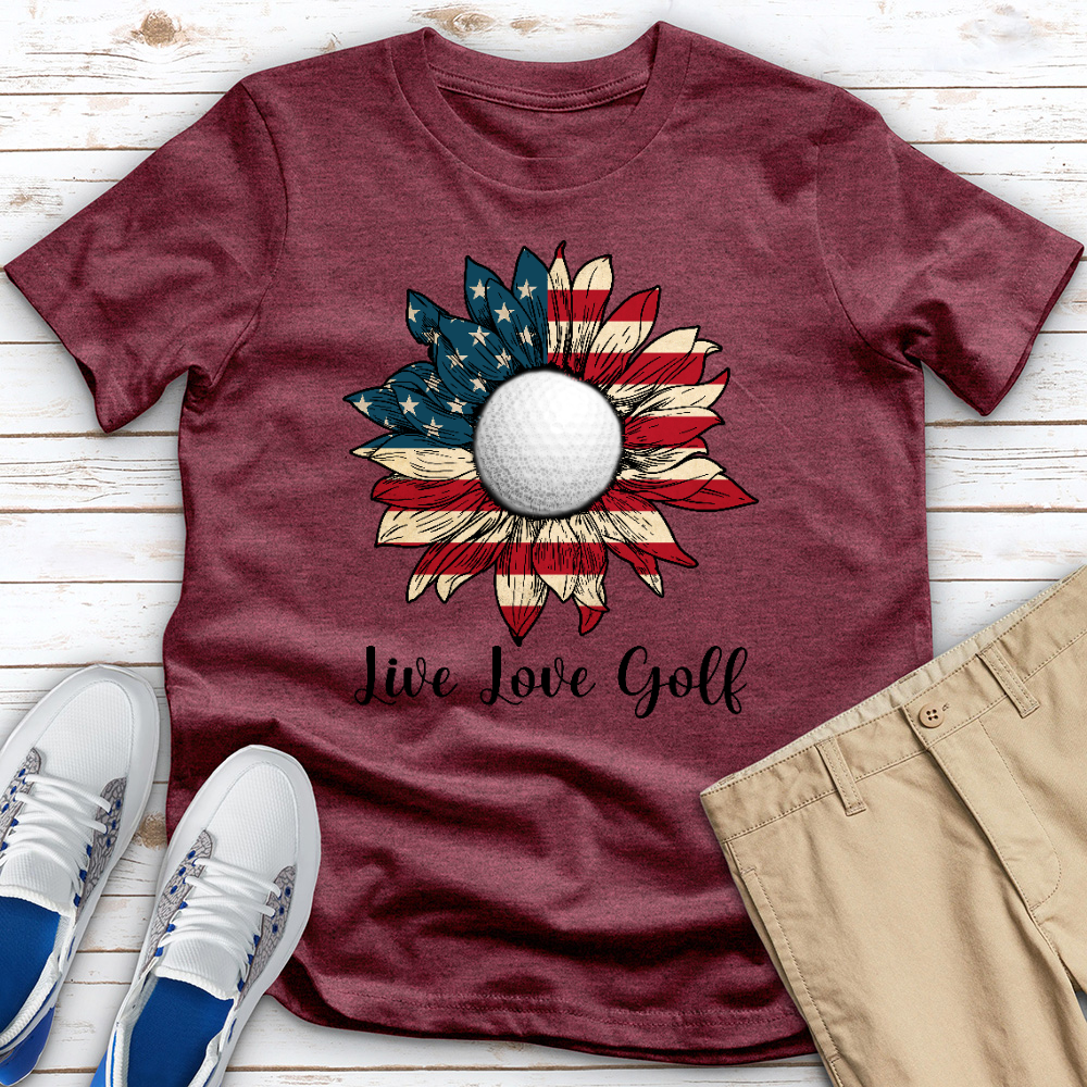 Live Love Golf Sunflower Heathered Tee