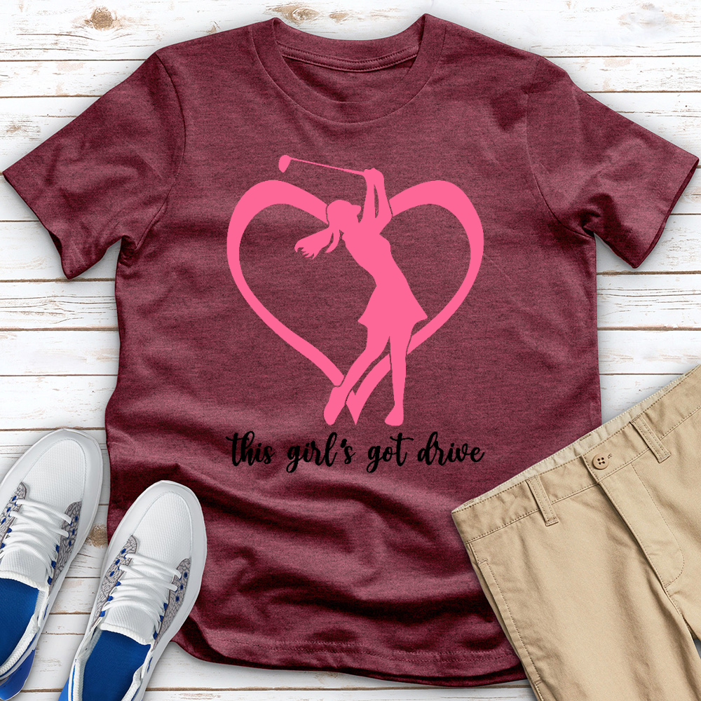 This Girls Got Drive Heart Heathered Tee