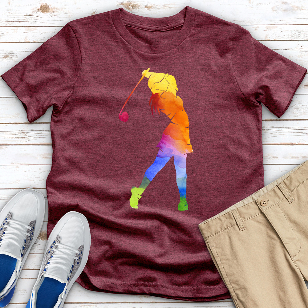 Rainbow Golfer Heathered Tee