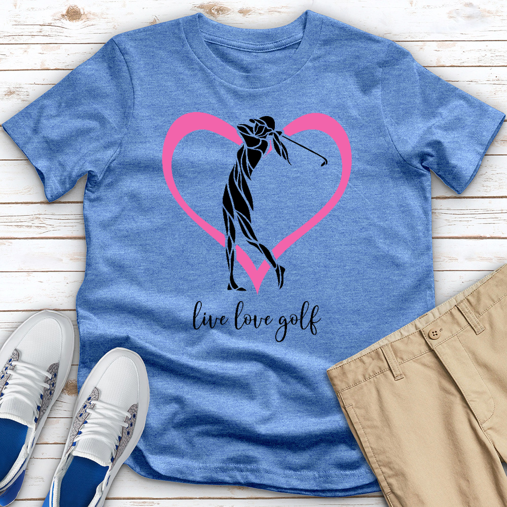 Live Love Golf Heart Heathered Tee