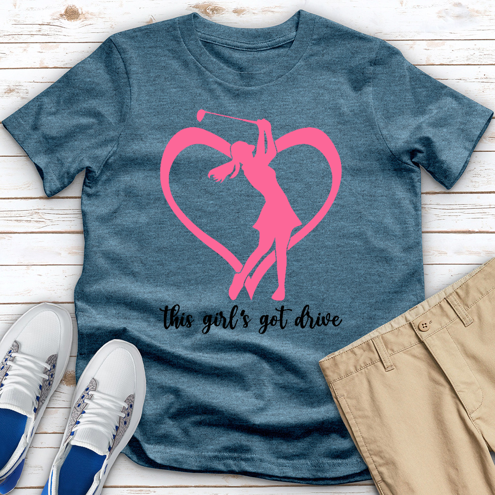 This Girls Got Drive Heart Heathered Tee