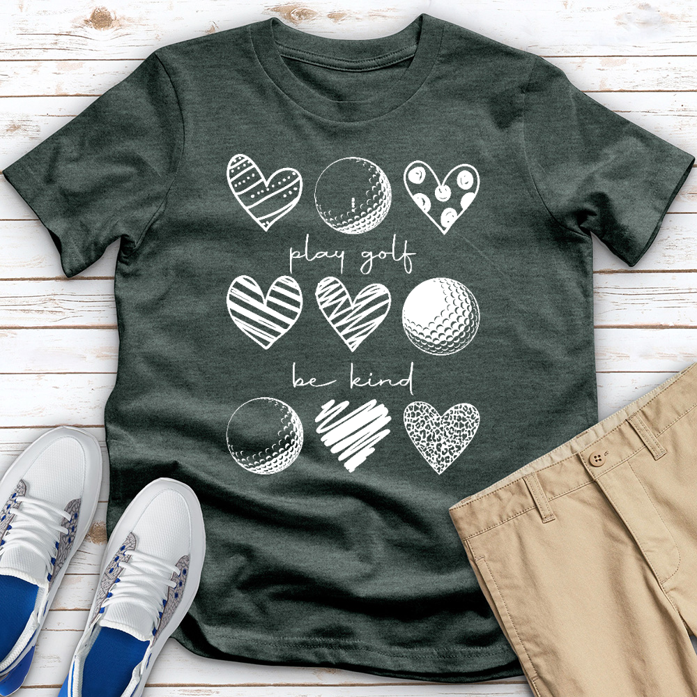 Play Golf Be Kind Heathered Tee