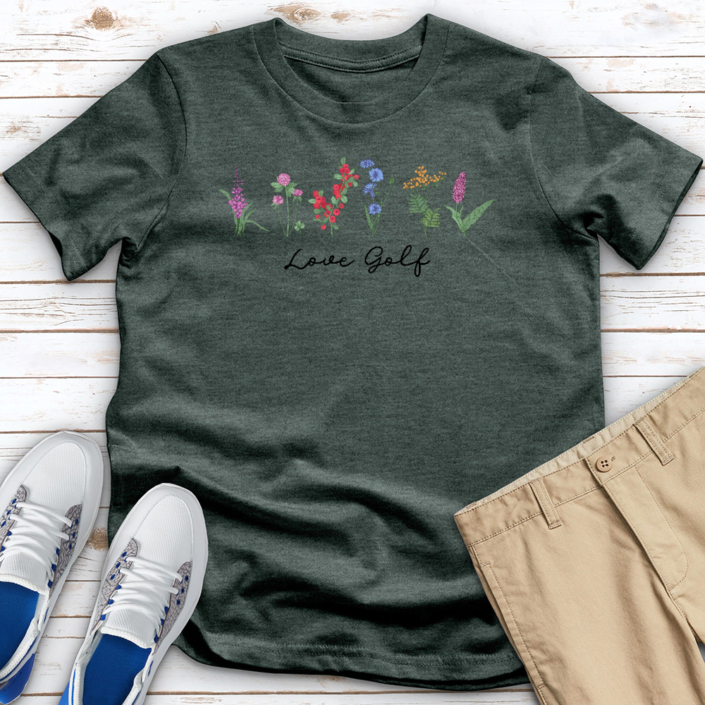 Love Golf Rainbow Heathered Tee