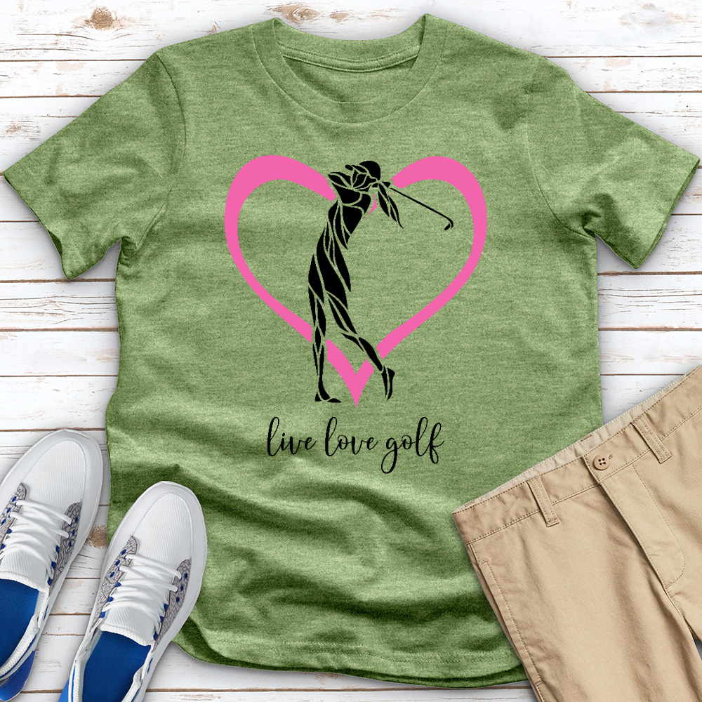 Live Love Golf Heart Heathered Tee