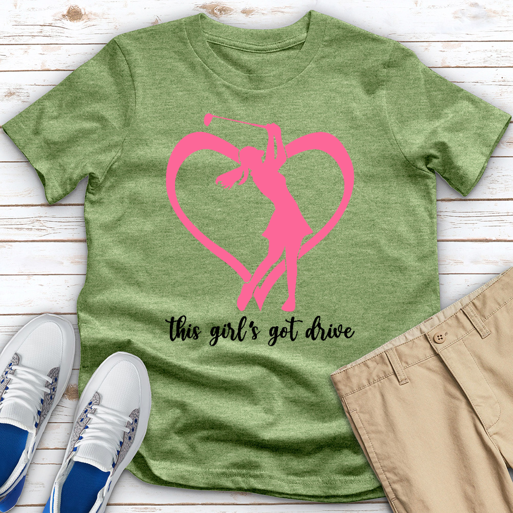 This Girls Got Drive Heart Heathered Tee