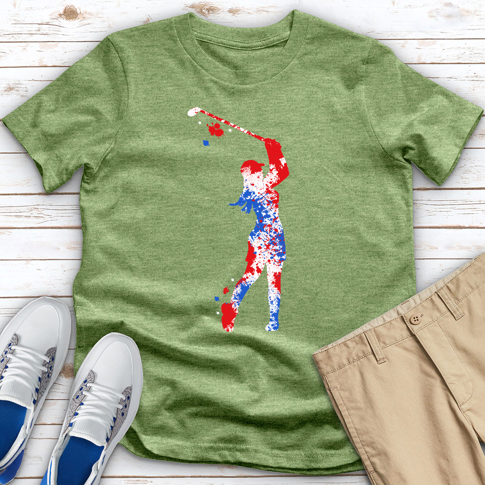 Tricolor Golfer Heathered Tee