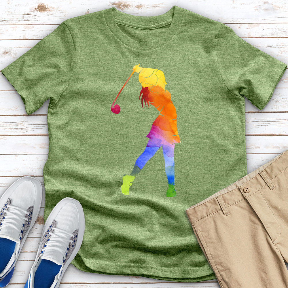 Rainbow Golfer Heathered Tee