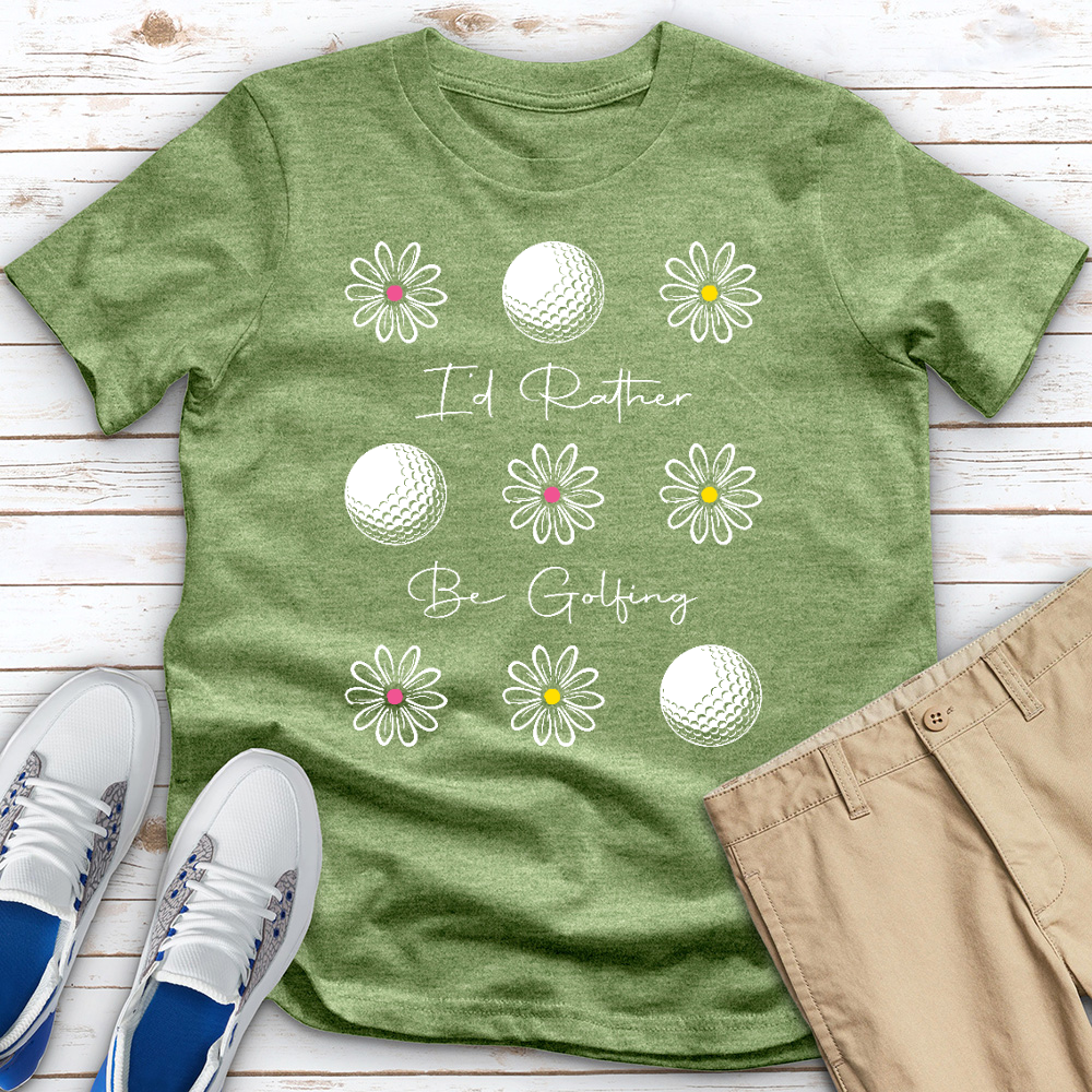 I'd Rather Be Golfing Heathered Tee