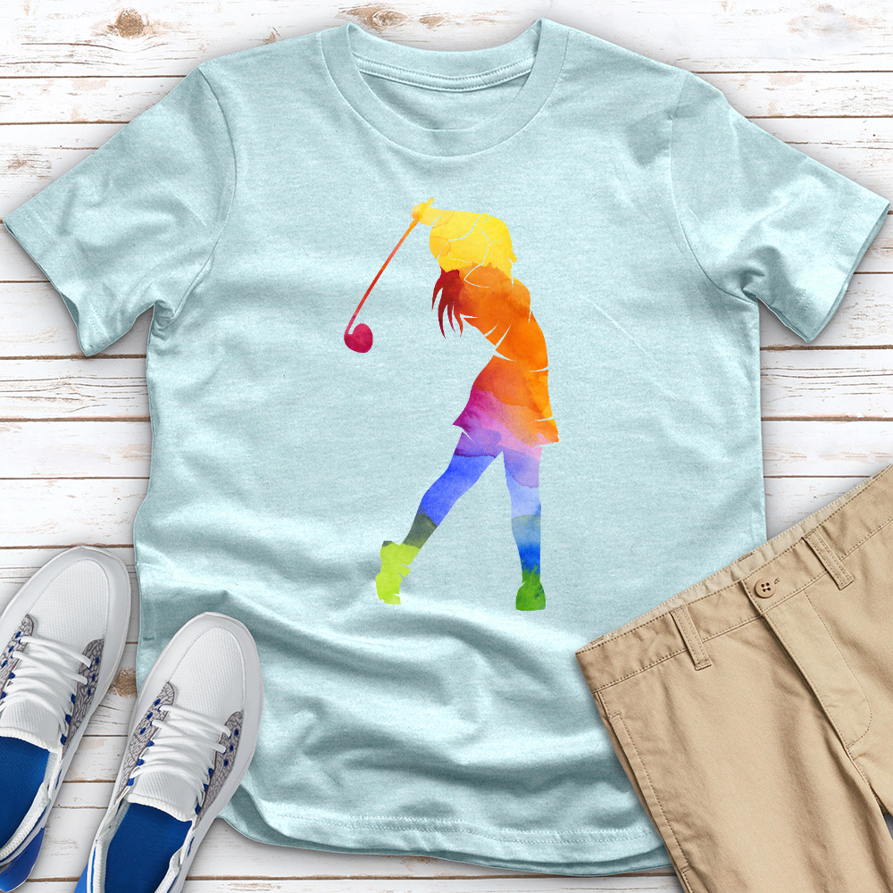 Rainbow Golfer Heathered Tee