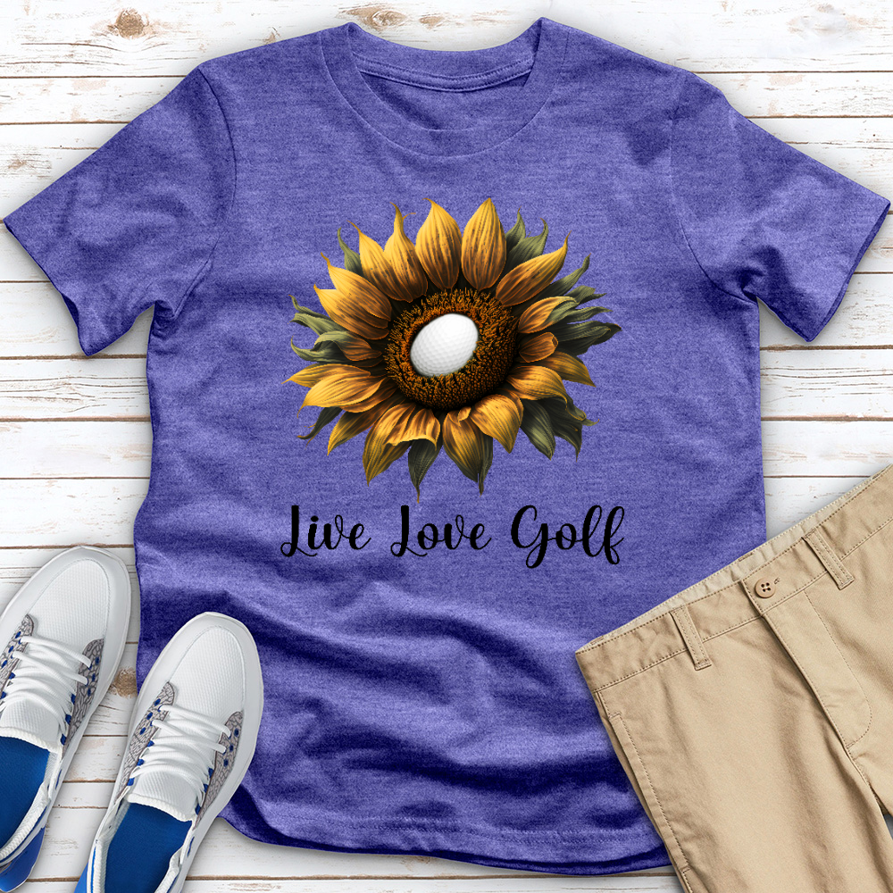 Live Love Golf Sunflower Golf Heathered Tee