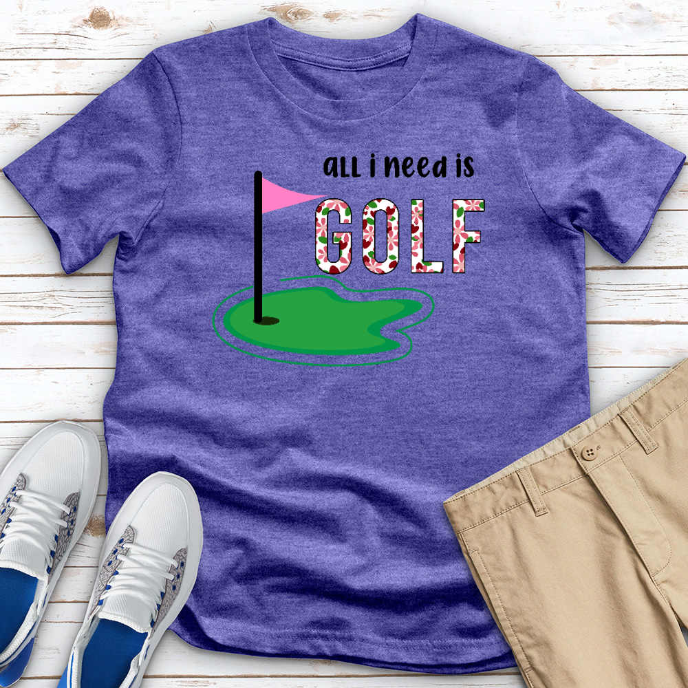 All I Need Is Golf Floral Heathered Tee