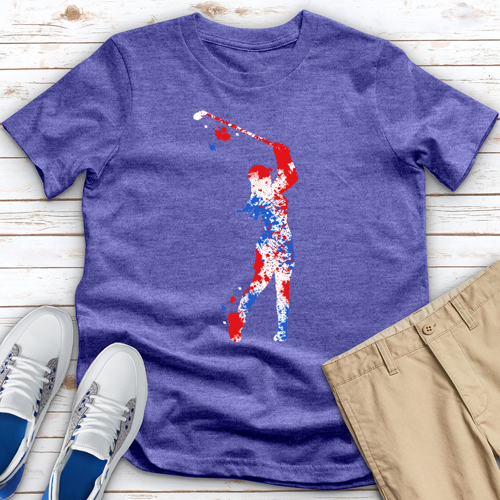 Tricolor Golfer Heathered Tee