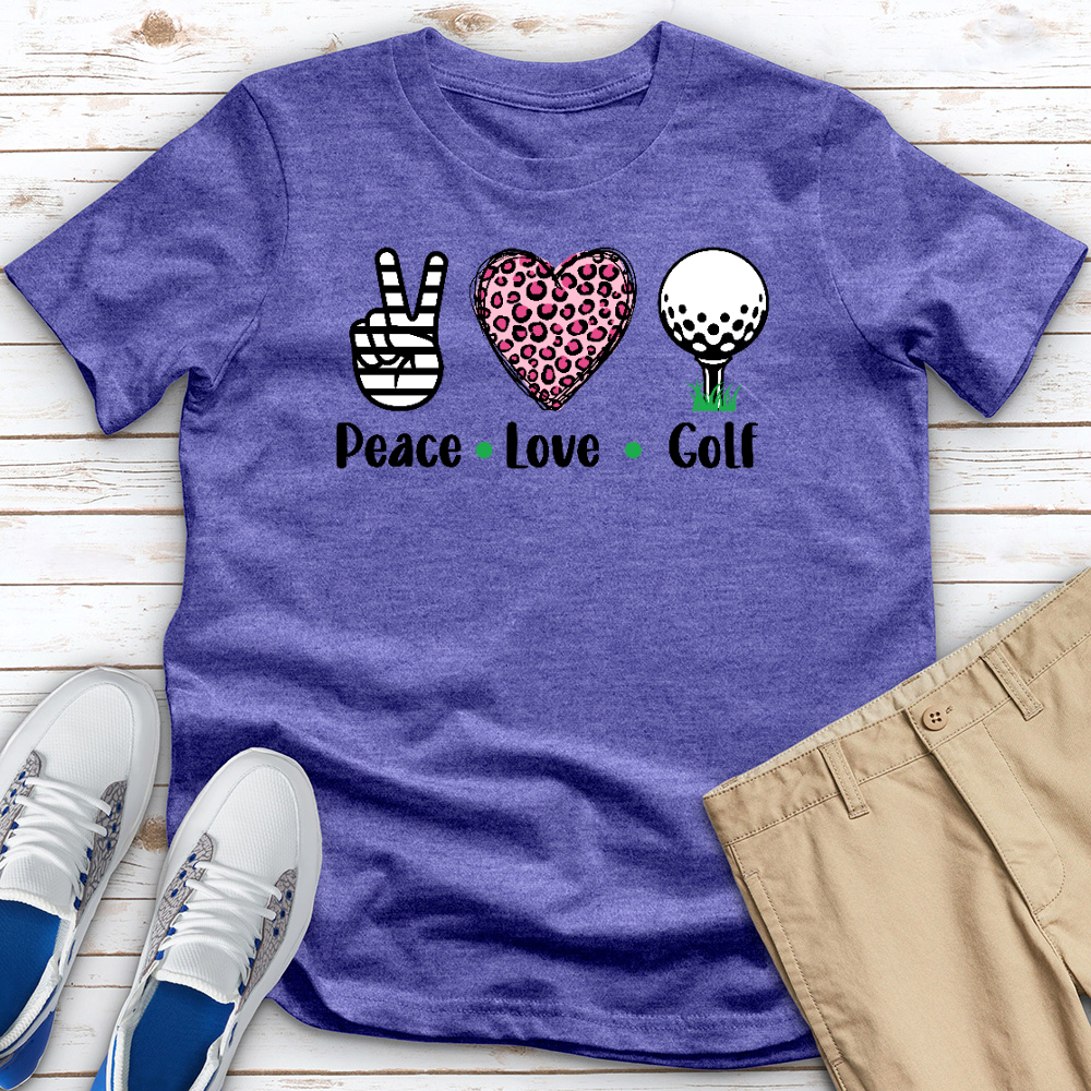 Peace Love Golf Heathered Tee