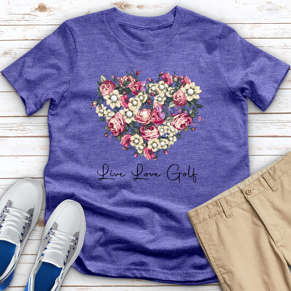 Live Love Golf Heart Heathered Tee