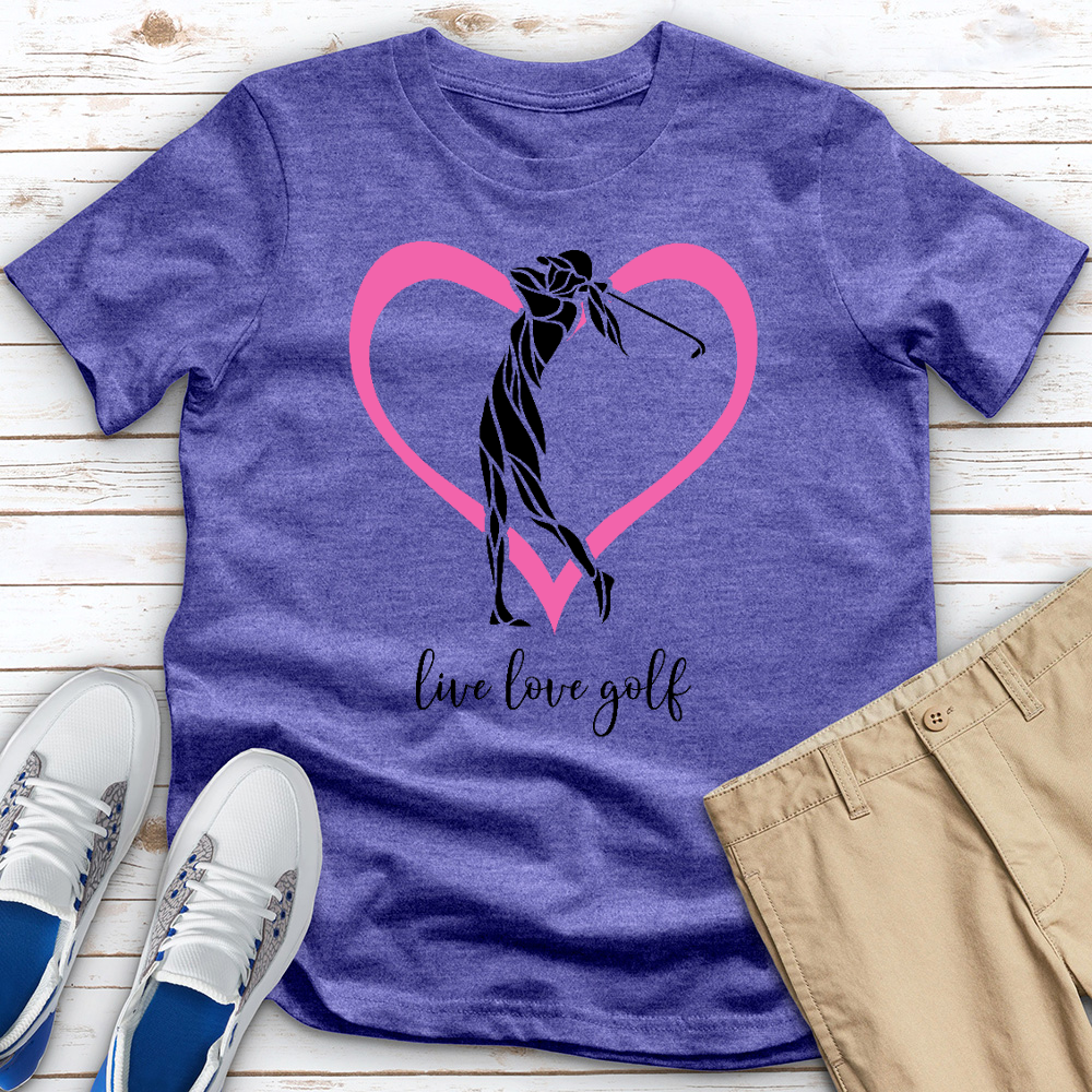 Live Love Golf Heart Heathered Tee