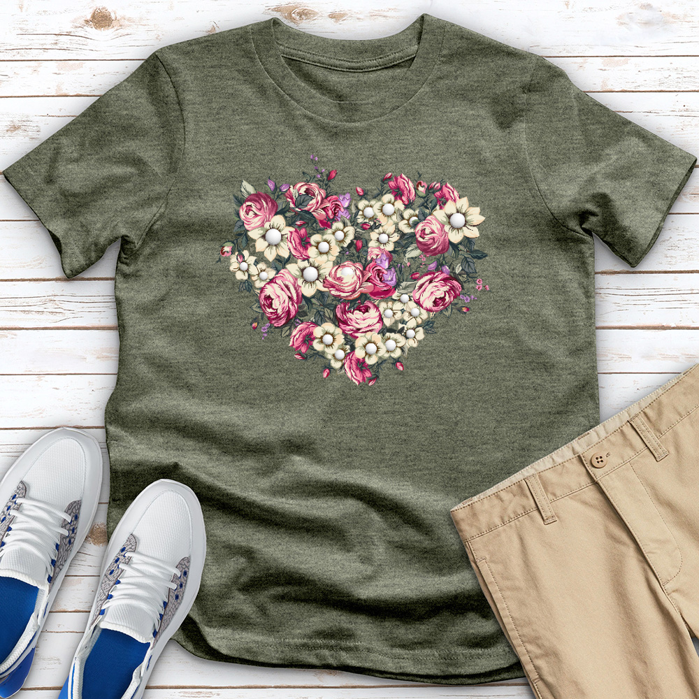 Heart of Flowers and Golf Heathered Tee