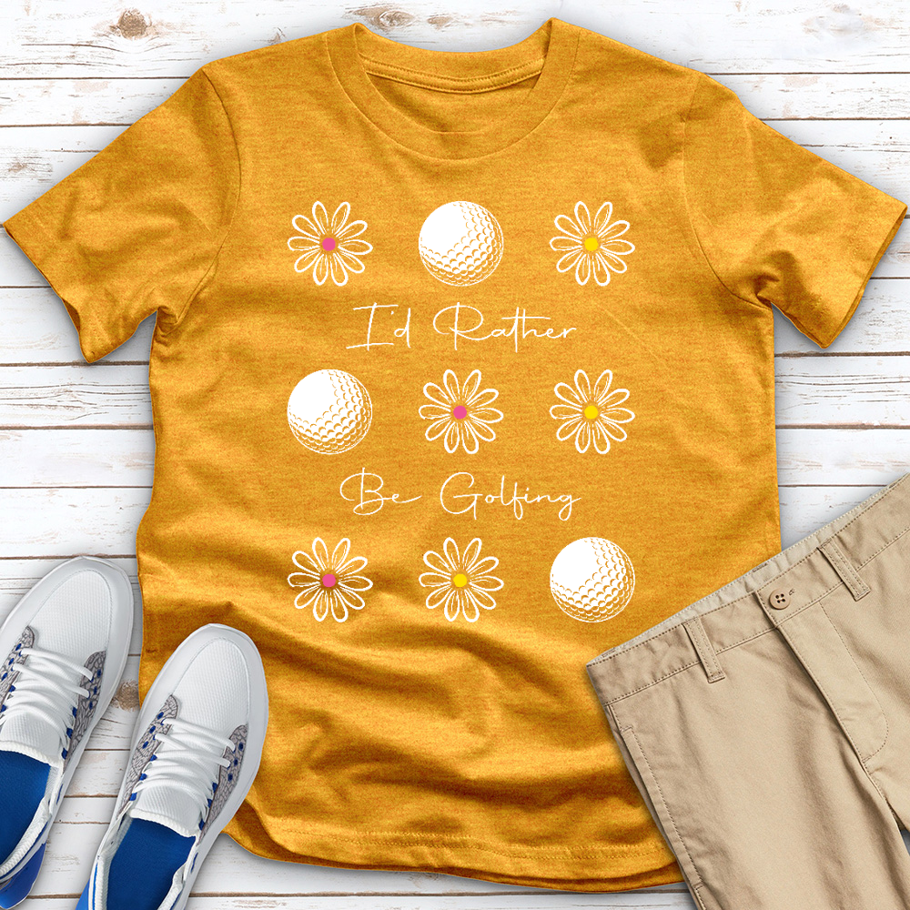 I'd Rather Be Golfing Heathered Tee