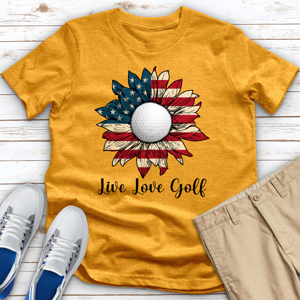 Live Love Golf Sunflower Heathered Tee