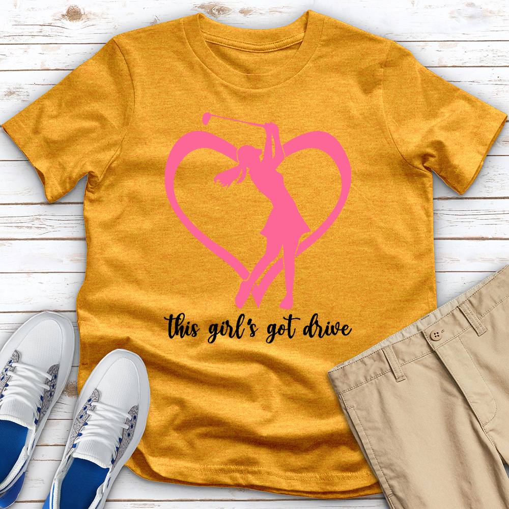 This Girls Got Drive Heart Heathered Tee