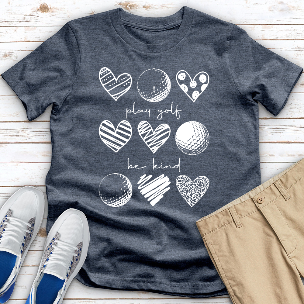 Play Golf Be Kind Heathered Tee