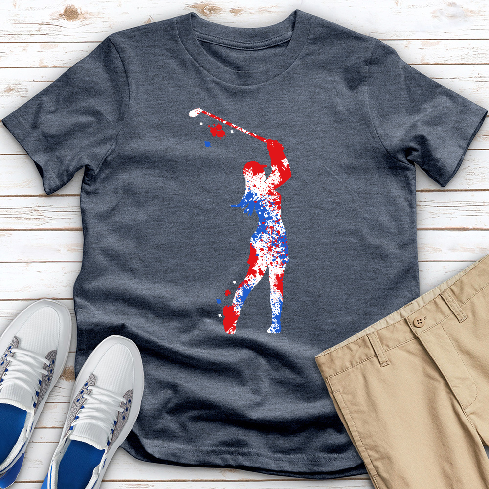 Tricolor Golfer Heathered Tee