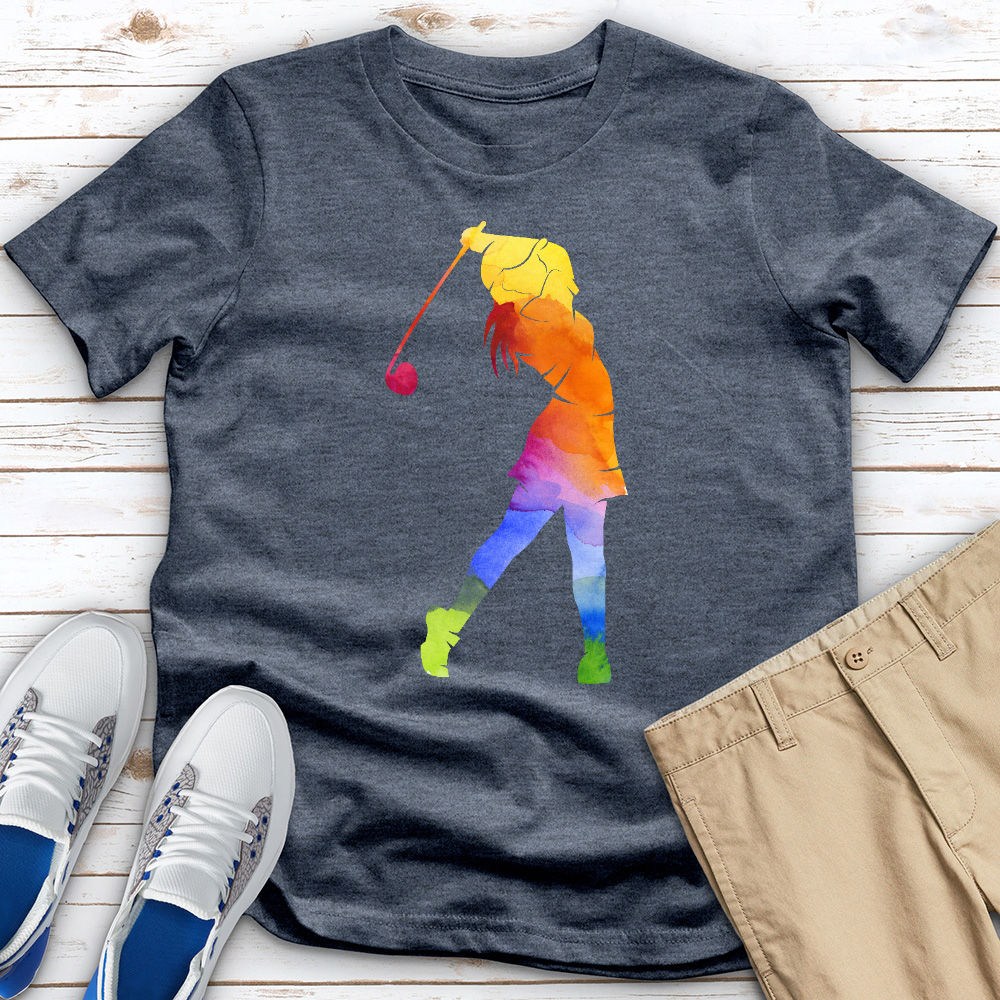 Rainbow Golfer Heathered Tee